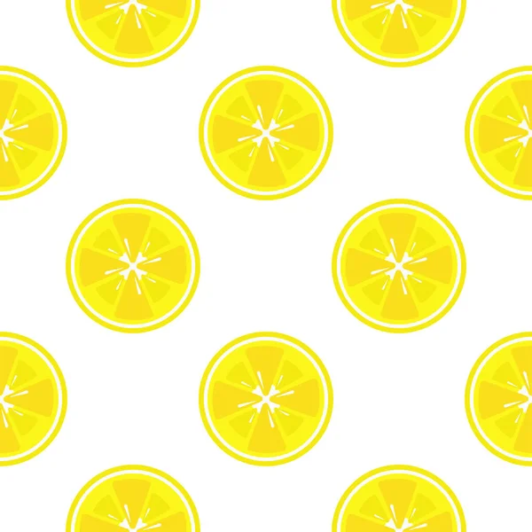 Zitrone Teil Scheibe Nahtlos Muster — Stockvektor