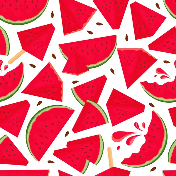 Seamless Pattern Slice Watermelon Vector — Image vectorielle