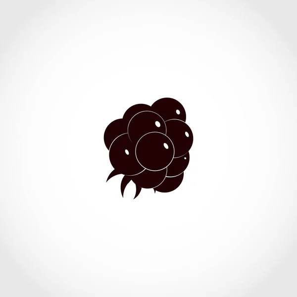 Schwarze Silhouette Einer Himbeere Logo Emblem Symbol Vektor Cliparts — Stockvektor