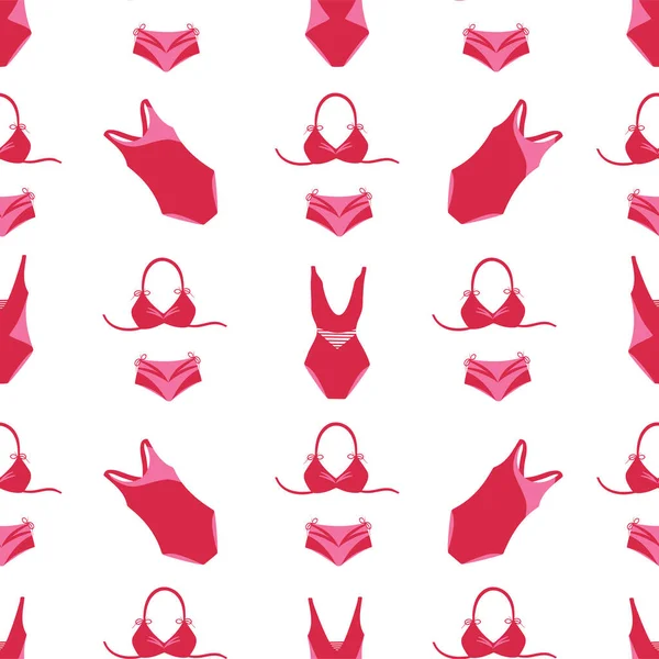 Womens swimsuit. Vector seamless pattern. — Vector de stock