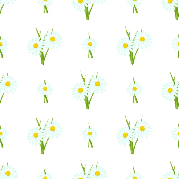 Seamless Pattern Daisies Beautiful Wallpaper Flowers Vector Illustration — Stock Vector