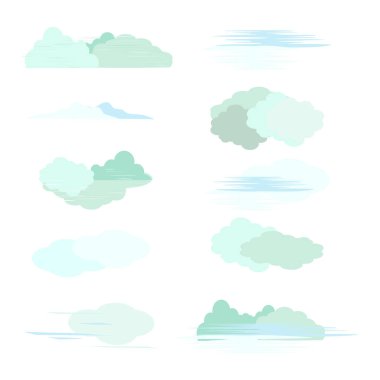The clouds. Vector set in a flat style. 