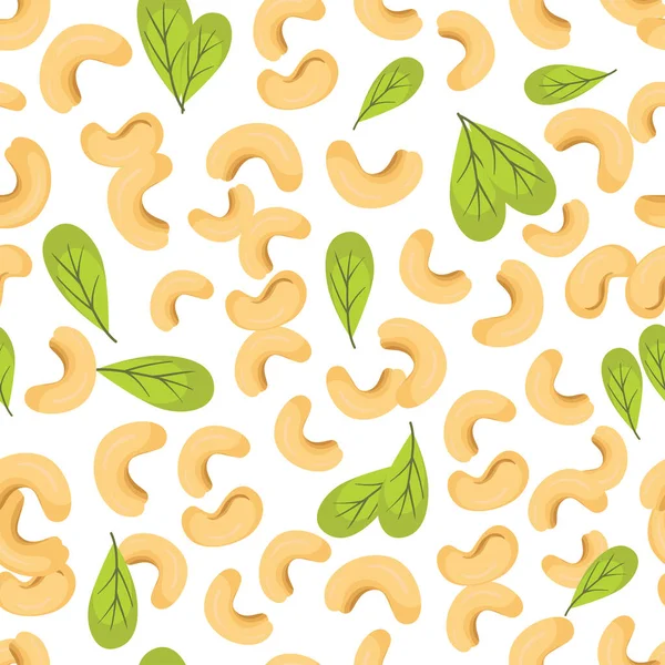Cashew Nuts Seamless Color Pattern Beautiful Wallpaper Decoration — Vector de stock