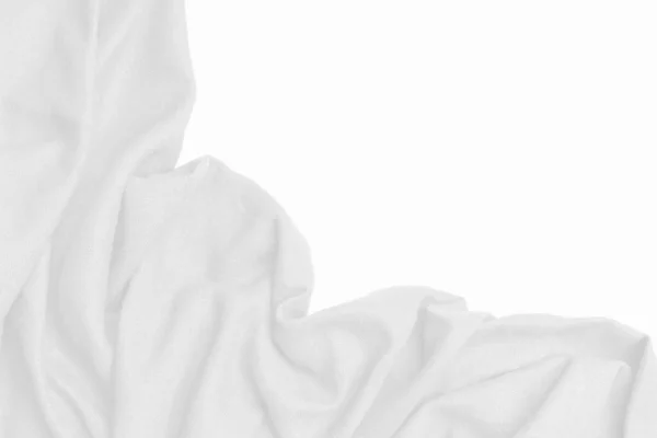 Белый Ткань Текстурированный Фон Вид Сверху Копировальным Пространством Белое Белье — стоковое фото
