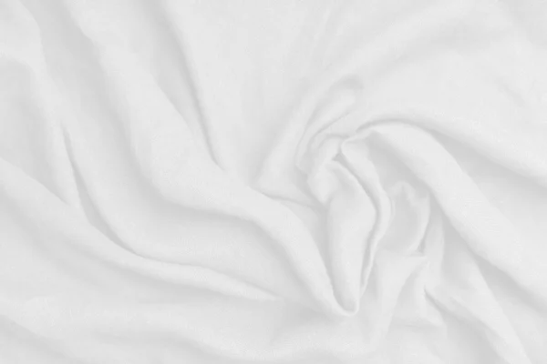 Bovenaanzicht Van Witte Textuur Doek Achtergrond Witte Stof Patroon Curve — Stockfoto