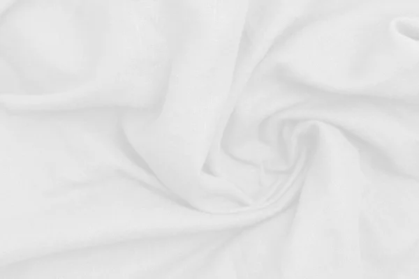 Bovenaanzicht Van Witte Textuur Doek Achtergrond Witte Stof Patroon Curve — Stockfoto