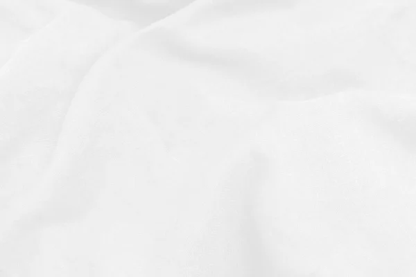 Witte Stof Linnen Textuur Achtergrond Abstract Met Zachte Golven — Stockfoto