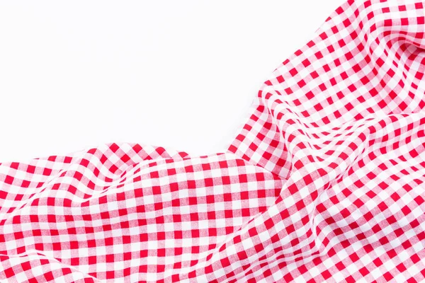 Checkers Fabric Crumpled Top View Copy Space Red White Tablecloth Royalty Free Stock Images