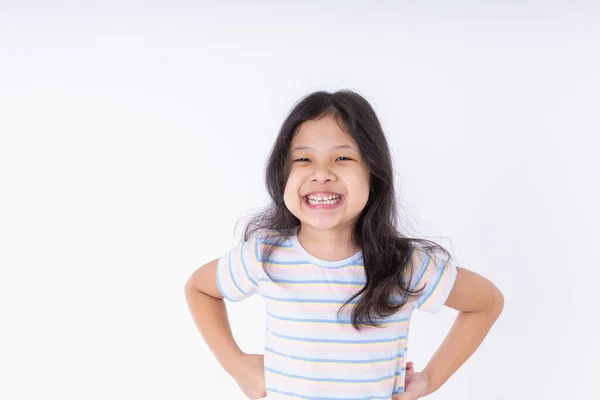 Asiatische Kinder Mädchen Sind Sehr Nett Lächelt Sehr Glücklich Fröhlich — Stockfoto