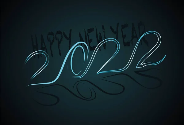 2022 letrero de neón Feliz Año Nuevo. — Vector de stock