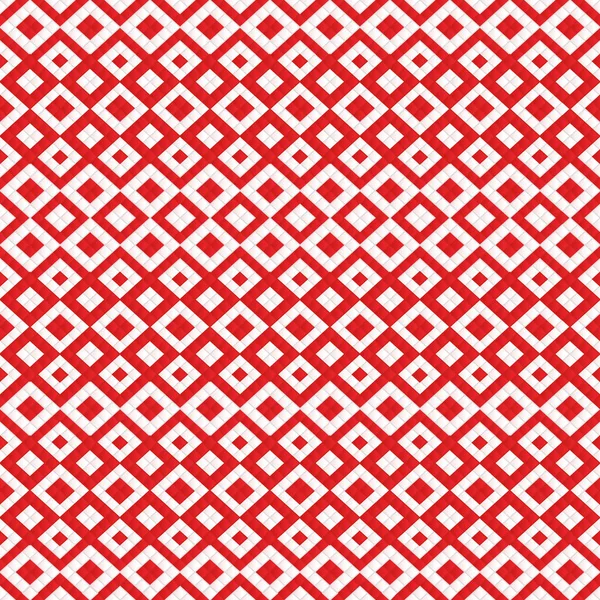 Patrón geométrico sin costura de cuadrados rojos y blancos — Vector de stock