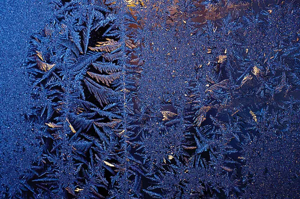 Frosty Natural Pattern Winter Windowpane — Stock Photo, Image