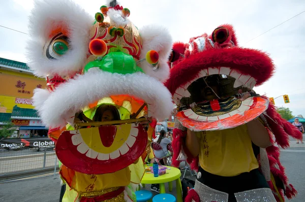 Lion Dance Optredens China Town Het Chinese Cultuurfestival — Stockfoto