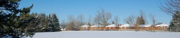 Panoramic Web Banner Public Park Residential District Tranquillity Scene Panoramic — Stock Photo, Image