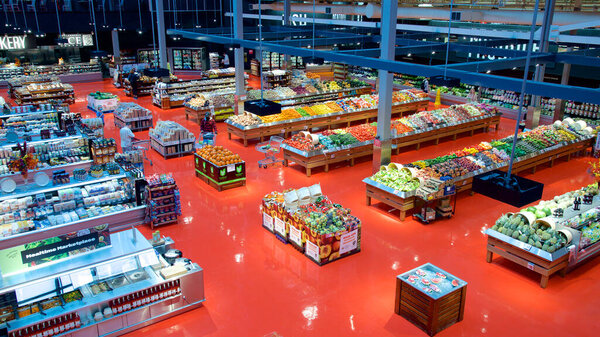 High-angle view of supermarket ( Toronto, Canada )