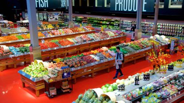 Bir süpermarketin yüksek açılı görüntüsü