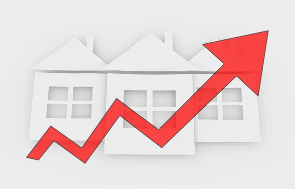 Aumento dos preços dos imóveis — Fotografia de Stock