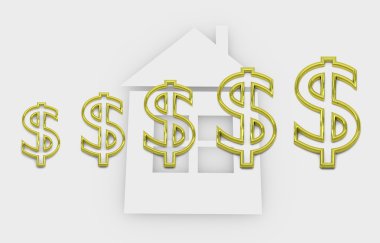 housing finance - conceptual illustration with dollar symbols