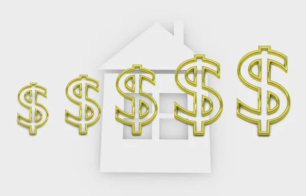 Housing finance - conceptual illustration with dollar symbols — Stock Photo, Image