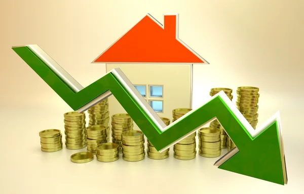 Declining real estate prices — Stock Photo, Image