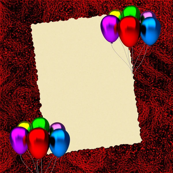 Geburtstagskarte mit Luftballons — Stockfoto