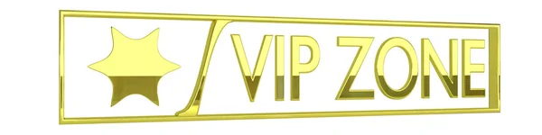 Ícone de zona vip ouro brilhante - renderização 3D isolado no branco — Fotografia de Stock