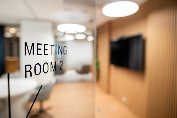 blurred background with bokeh effect and meeting room