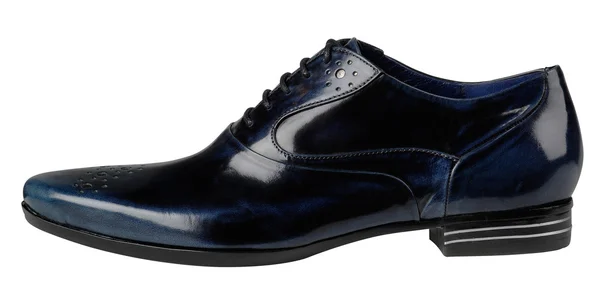 Sapatos masculinos de couro azul — Fotografia de Stock