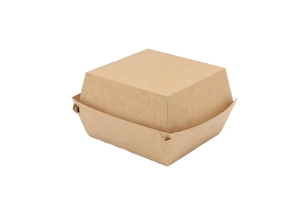 Embalagem Papel Para Hambúrgueres Sobre Fundo Branco — Fotografia de Stock