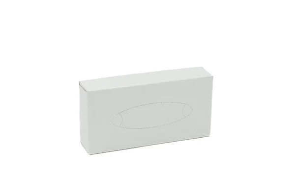 Emballage Carton Blanc Sur Fond Blanc — Photo