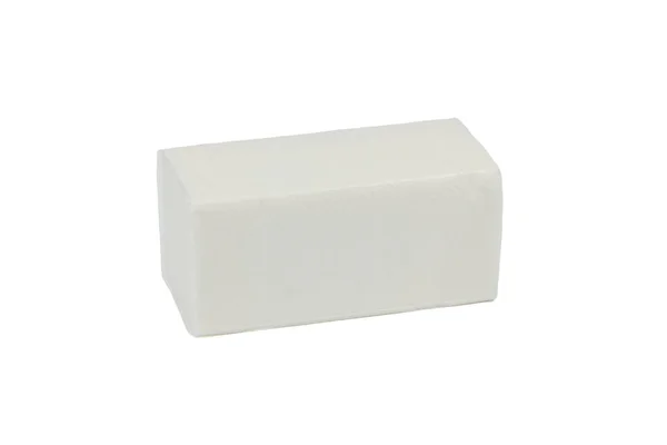 Egy Csomag Fehér Kéztörlő Fehér Alapon — Stock Fotó