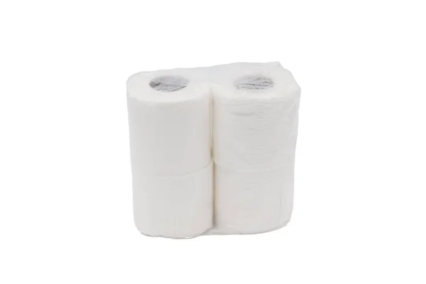 Imballaggio Carta Igienica Bianca Sfondo Bianco — Foto Stock