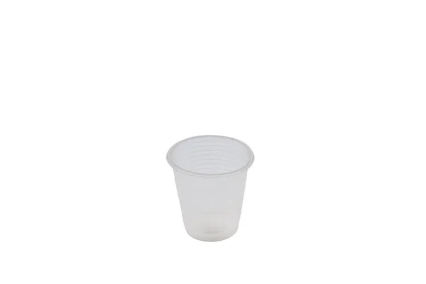 Одноразовая Посуда Пластиковое Стекло Белом Фоне — стоковое фото