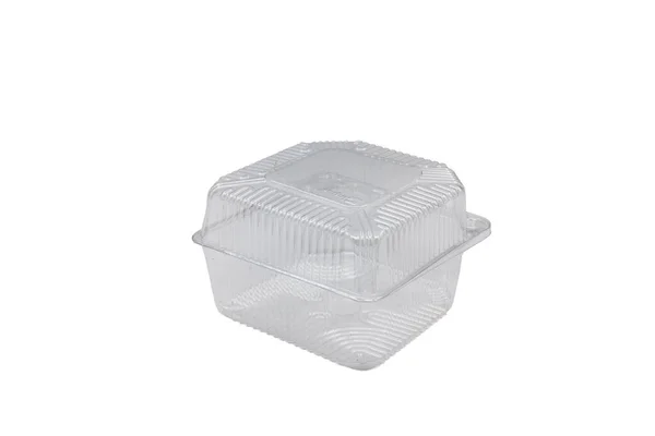 白を基調とした小型で透明 プラスチック製の容器 — ストック写真