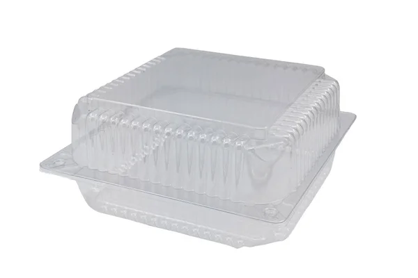 Δοχείο Για Φαγητό Πλαστική Συσκευασία Λευκό Φόντο — Φωτογραφία Αρχείου