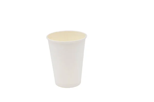 Weißes Neues Papierglas Für Getränke Auf Weißem Hintergrund — Stockfoto