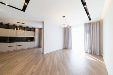 Evin içinde büyük bir oda ve mutfak var.