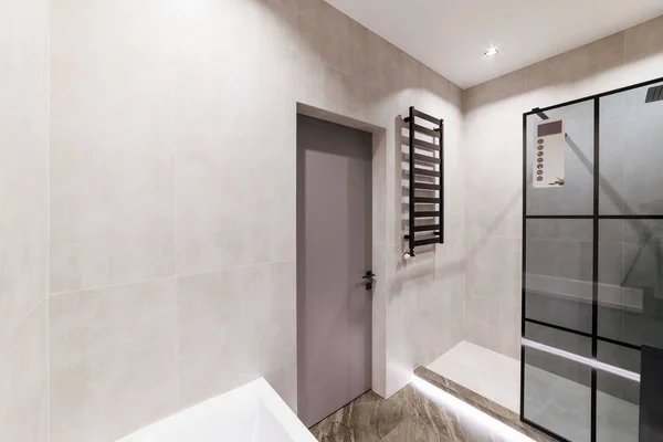 bathroom interior in a new loft-style house