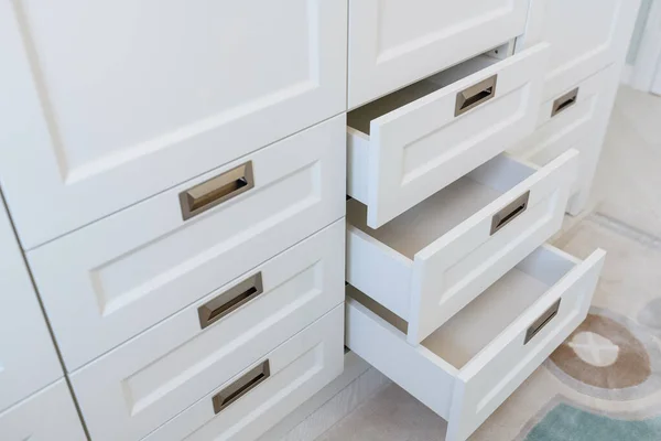 open shelves in the White Cabinet in the New Room