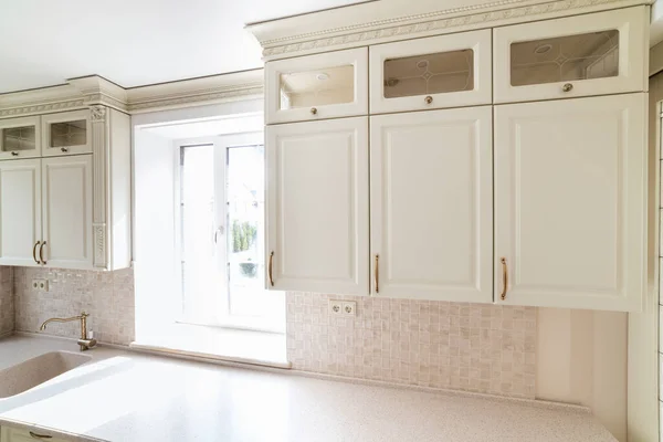 Interior Design Modern Stylish Bright Kitchen House — Foto Stock