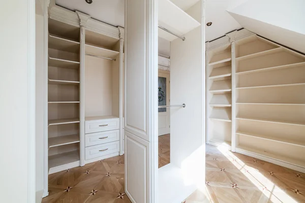 Wardrobe Room Light Furniture Many Shelves Places Things —  Fotos de Stock