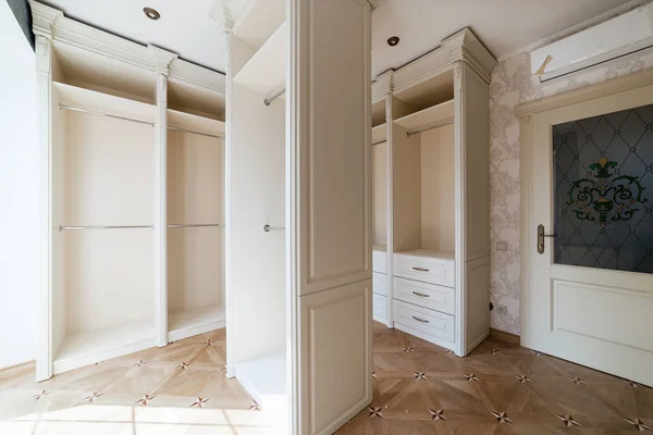 Wardrobe Room Light Furniture Many Shelves Places Things — Foto de Stock