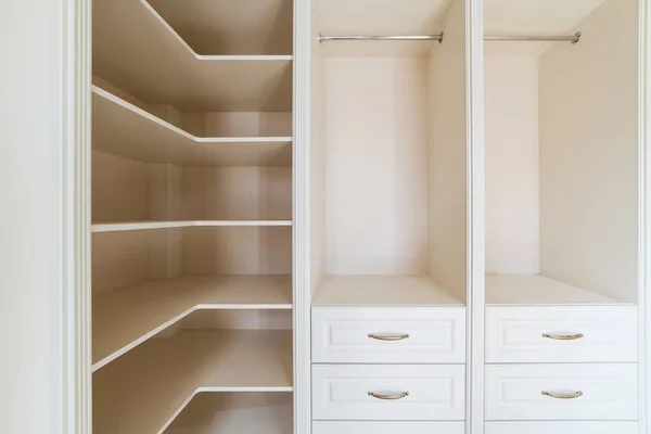 Wardrobe Room Light Furniture Many Shelves Places Things — Foto Stock