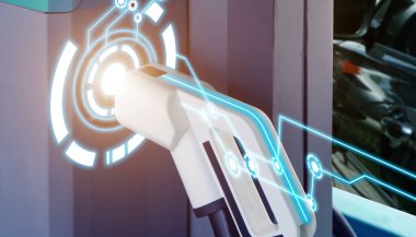 Elektrikli araç hibrit araba için EV yakıt dolgu şarjı teknolojisi.