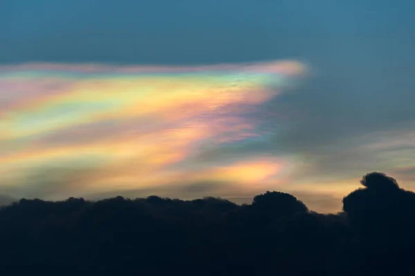 Cloud Iridescence Irisation Colorful Light Phenomenon Occurs Clouds Common Phenomenon — Stock Fotó