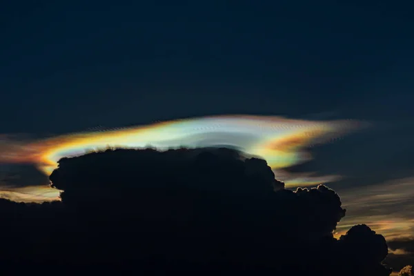Cloud Iridescence Irisation Colorful Light Phenomenon Occurs Clouds Common Phenomenon — Fotografia de Stock