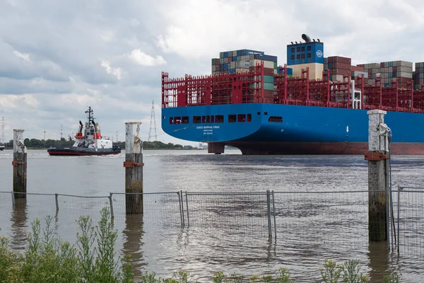 Doel Belgien August 2020 Das Heck Des Containerschiffs Cosco Shipping — Stockfoto