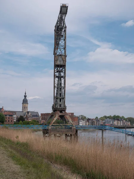 Temse Belgium Last Old Crane River Scheldt Remnant Boel Shipyard — Foto de Stock