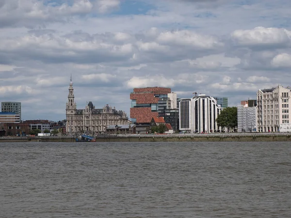 Antwerpen Belgien 2022 Rechtes Ufer Der Schelde Antwerpen Mit Dem — Stockfoto