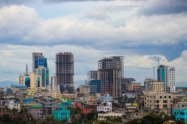 Skyline Van Chittagong Met Bewolkte Lucht Groene Bomen Agrabad Chittagong — Stockfoto